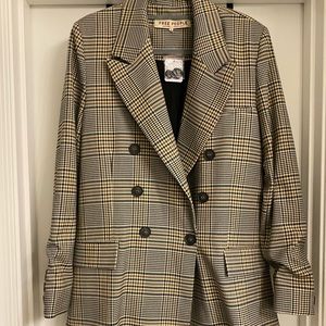 NWT Free People Plaid Blazer